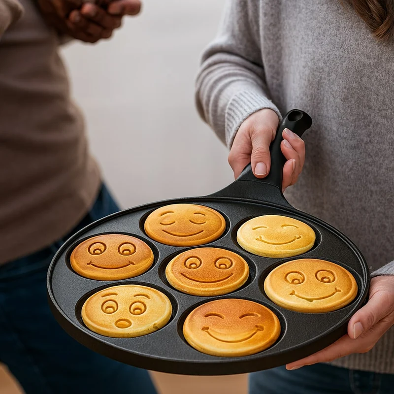 Pfannkuchen Pfanne mit 7 Smiley-Formen | PanSmile