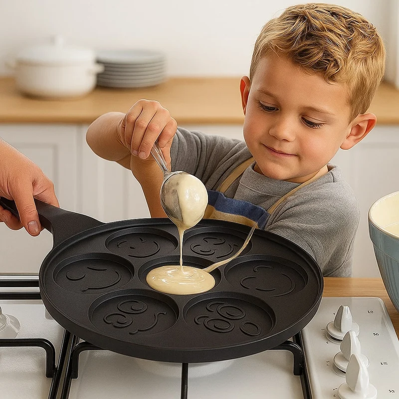 Pfannkuchen Pfanne mit 7 Smiley-Formen | PanSmile