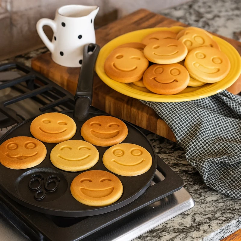 Pfannkuchen Pfanne mit 7 Smiley-Formen | PanSmile