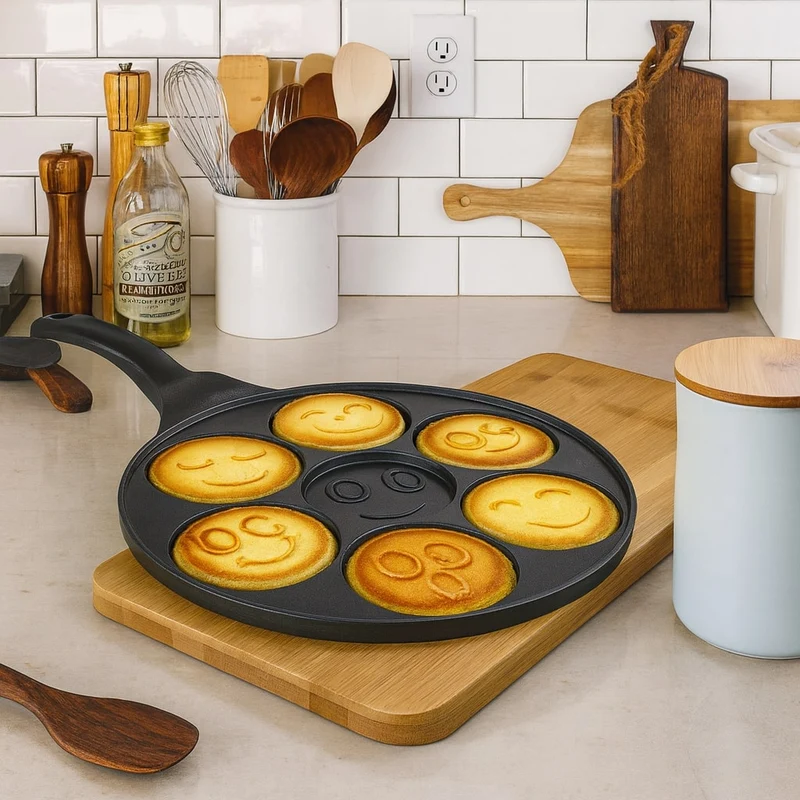 Pfannkuchen Pfanne mit 7 Smiley-Formen | PanSmile
