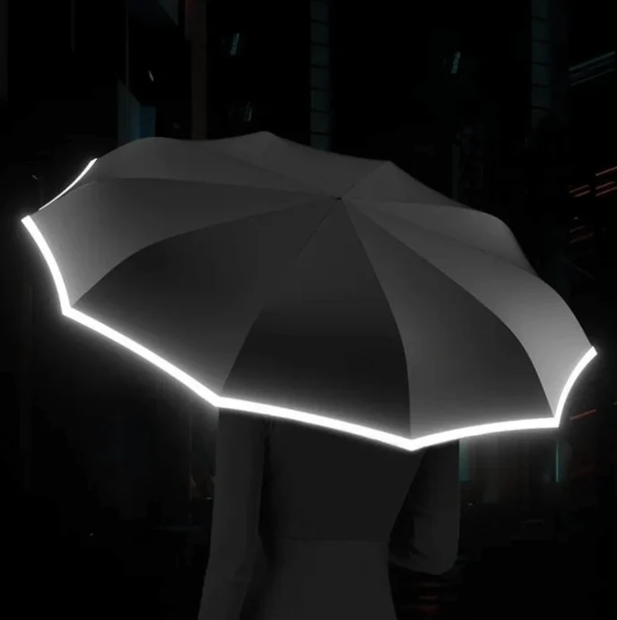 Regenschirm mit Reflektoren | Sturmfest & robust | Schirmix