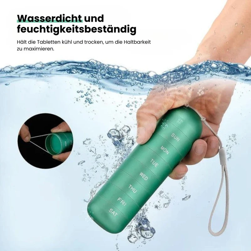 Aluminium Pillenbox mit 7 Fächern | AluBox