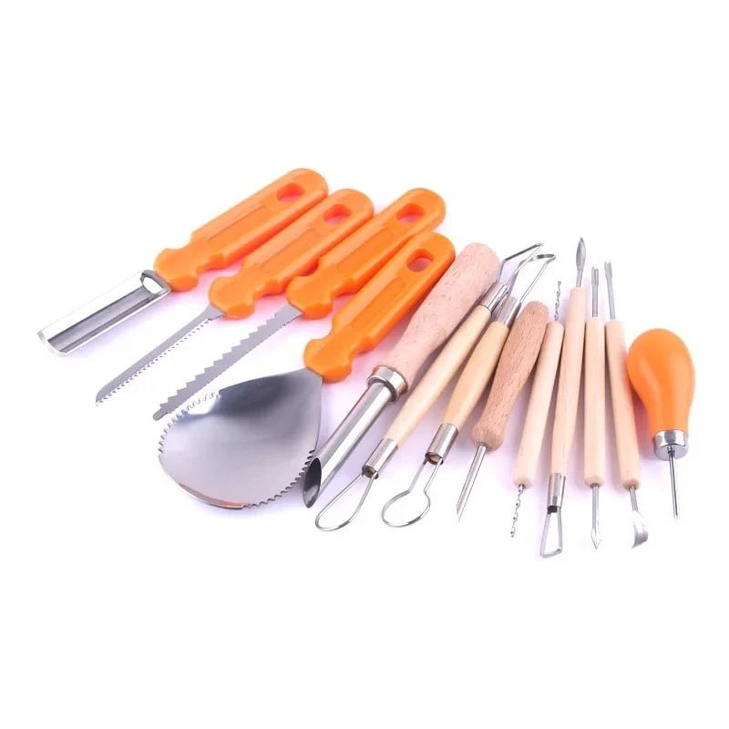 Halloween Stainless Steel Pumpkin Carving Knife with Wooden Handle Knives