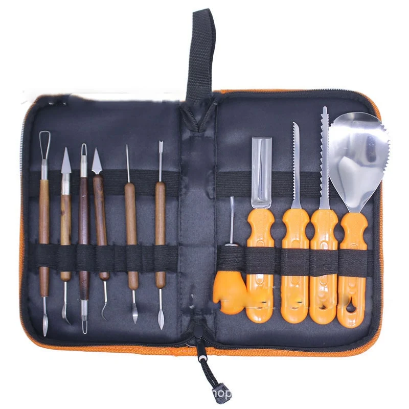 Halloween Stainless Steel Pumpkin Carving Knife with Wooden Handle Knives