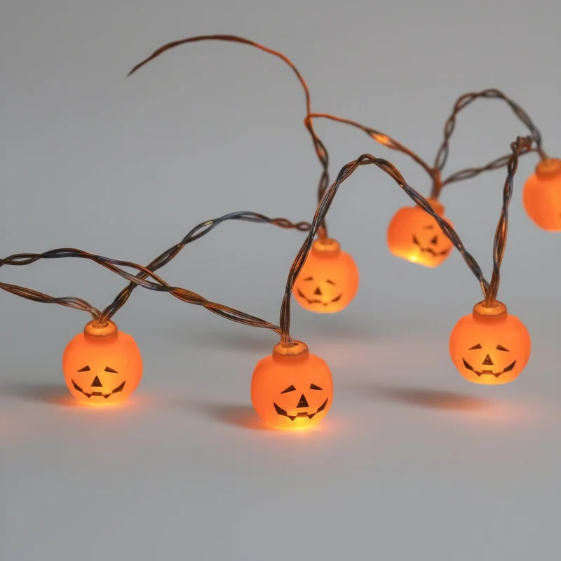 Halloween LED String Lights Decorative Light Chain with Figures for Parties and Gardens