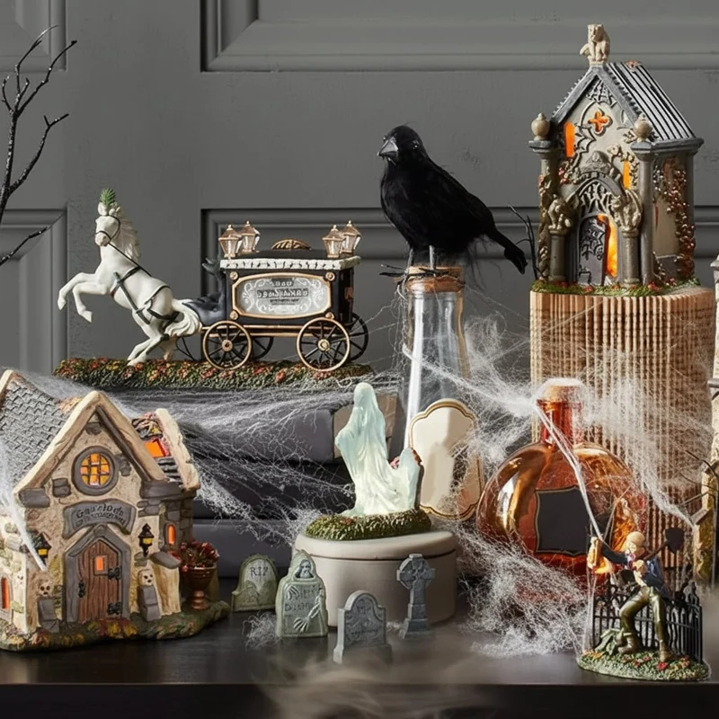 Halloween Decorative Resin Tombstones, Set of 4, Garden Figurines