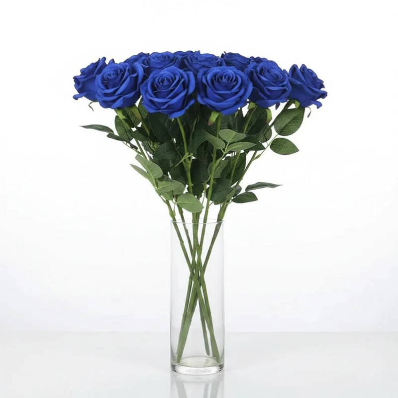 Halloween Artificial Flowers Roses Like Real Ones for a Vase with Realistic Leaves and Open Blooms