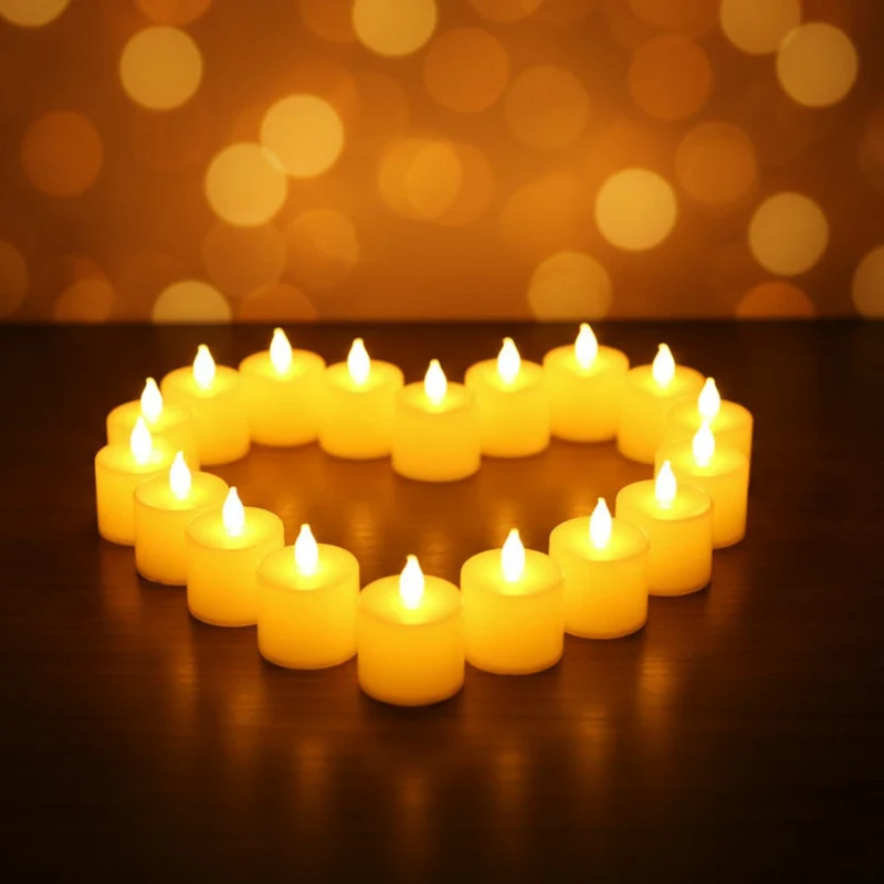 Halloween LED Battery-Operated Candles with Flame Effect, Decorative Tealights