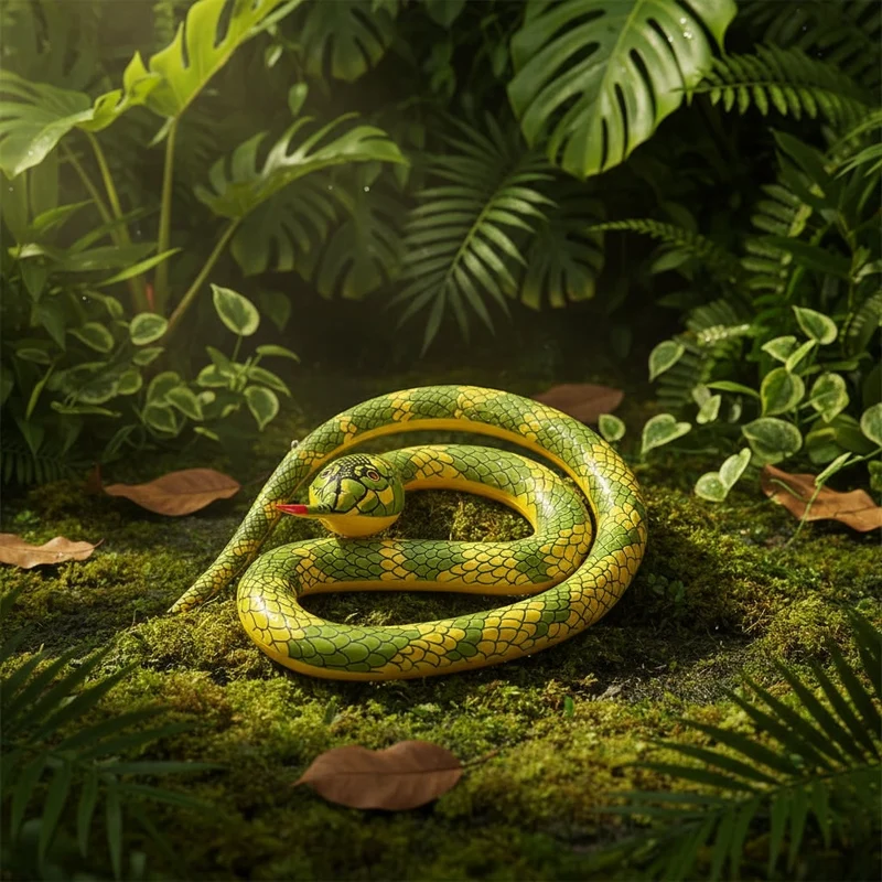 Halloween Inflatable Decorative Snake with a Realistic Print for the Garden and Parties