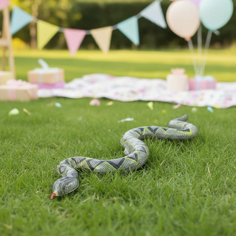 Halloween Inflatable Decorative Snake with a Realistic Print for the Garden and Parties