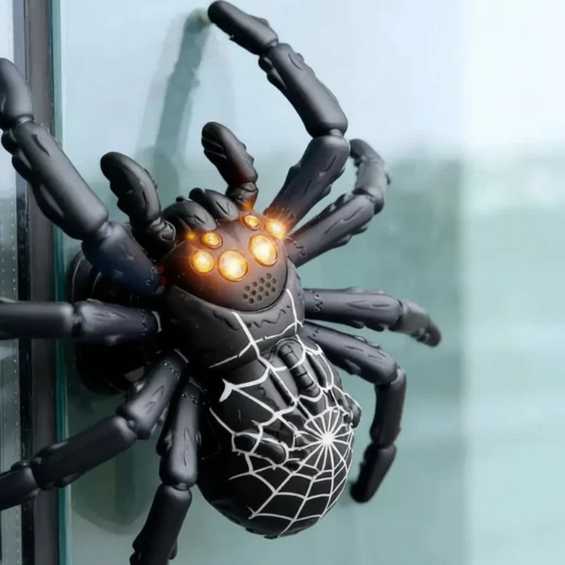 Halloween Remote-Controlled Spider Toy That Walks on Walls with LED Eyes and Climbing Function