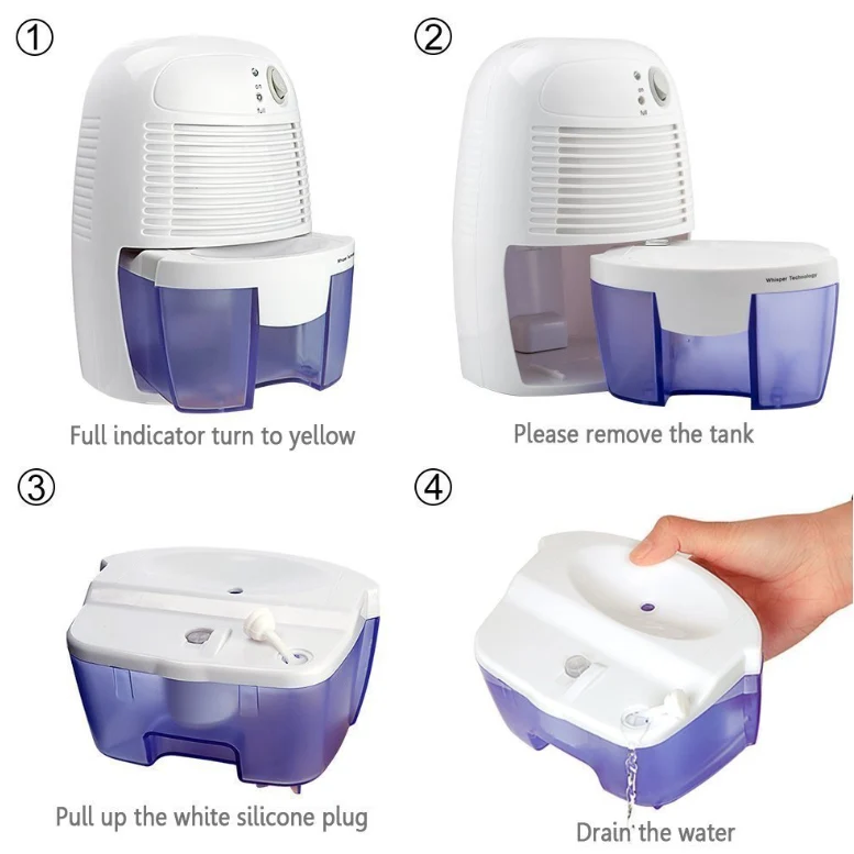 Dehumidifier for Basements with Removable Water Tank Portable Mini Compact Design