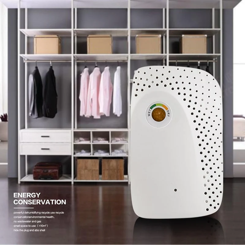 Rechargeable Mini Dehumidifier for Bathroom with Silica Gel Beads and Moisture Gauge