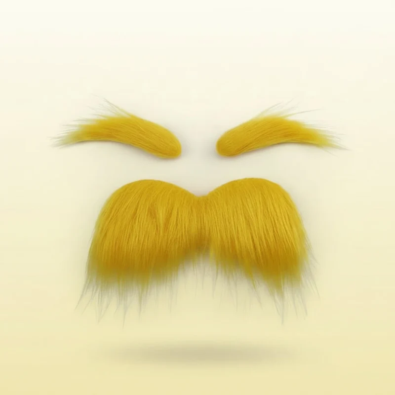 Mustache Costumes Halloween with Fake Eyebrows Set Bushy Synthetic Fur