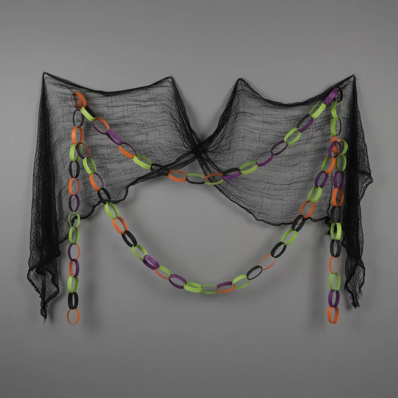 Black Creepy Cloth Gauze Halloween Decoration with Open Weave Mesh Fabric