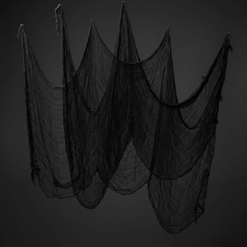 Black Creepy Cloth Gauze Halloween Decoration with Open Weave Mesh Fabric