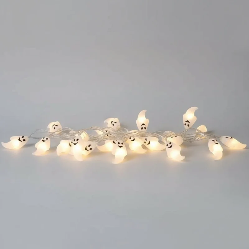 Halloween Ghost String Lights for Outdoor Patio and Indoor Decoration with LED