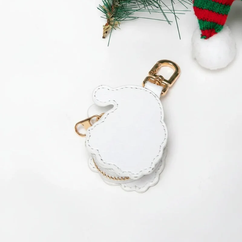 Keychain with Carabiner Faux Leather Coin Pouch Mini Zipper Purse Charm with Metal Clip