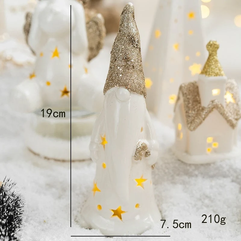Glass Christmas Tree with LED Lights and Mercury Finish Battery-Powered Tabletop Holiday Decoration