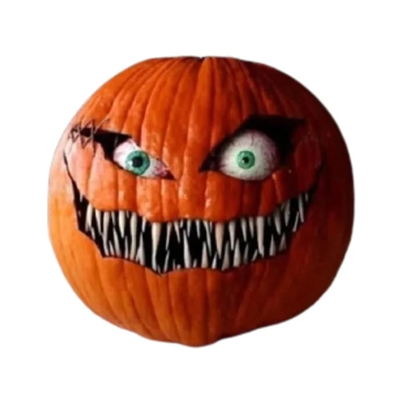 Animated Halloween Pumpkin with Moving Eyes and Jagged Mouth Decorations