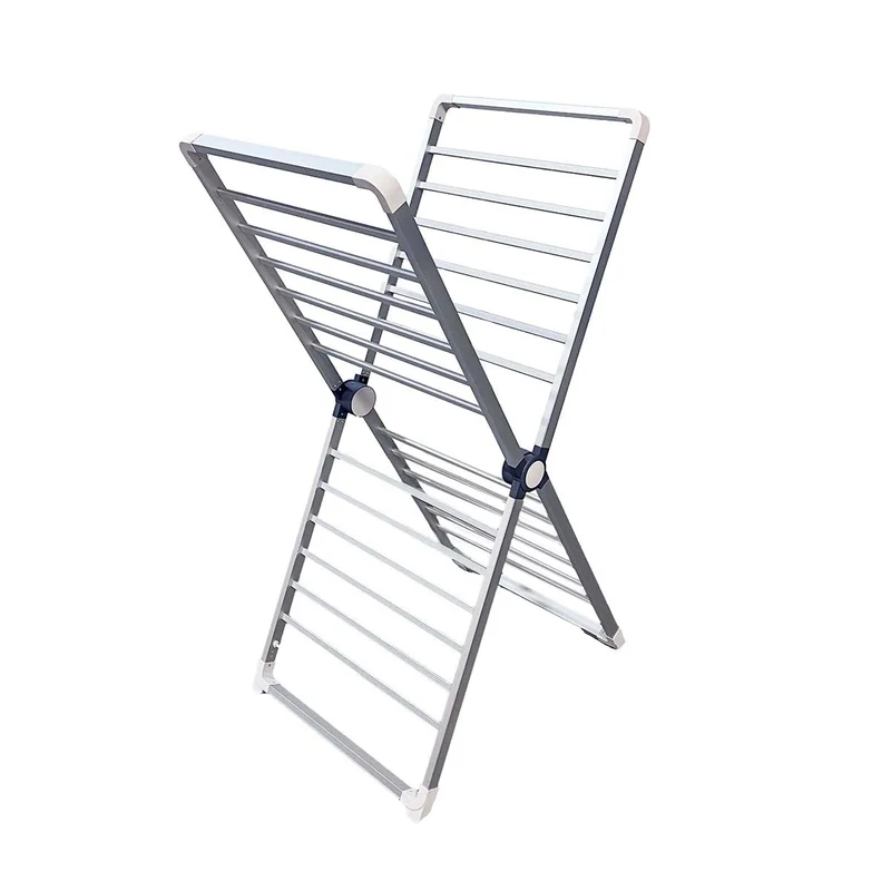 Foldable Clothes Drying Rack with 24 Rungs Aluminum Frame Freestanding and Space Saving