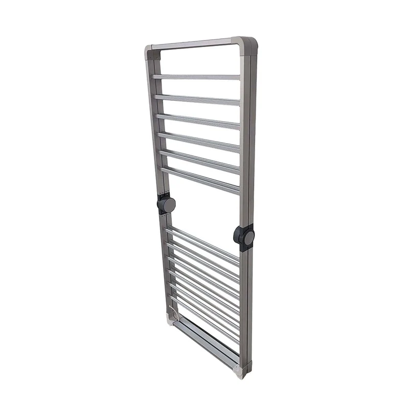 Foldable Clothes Drying Rack with 24 Rungs Aluminum Frame Freestanding and Space Saving