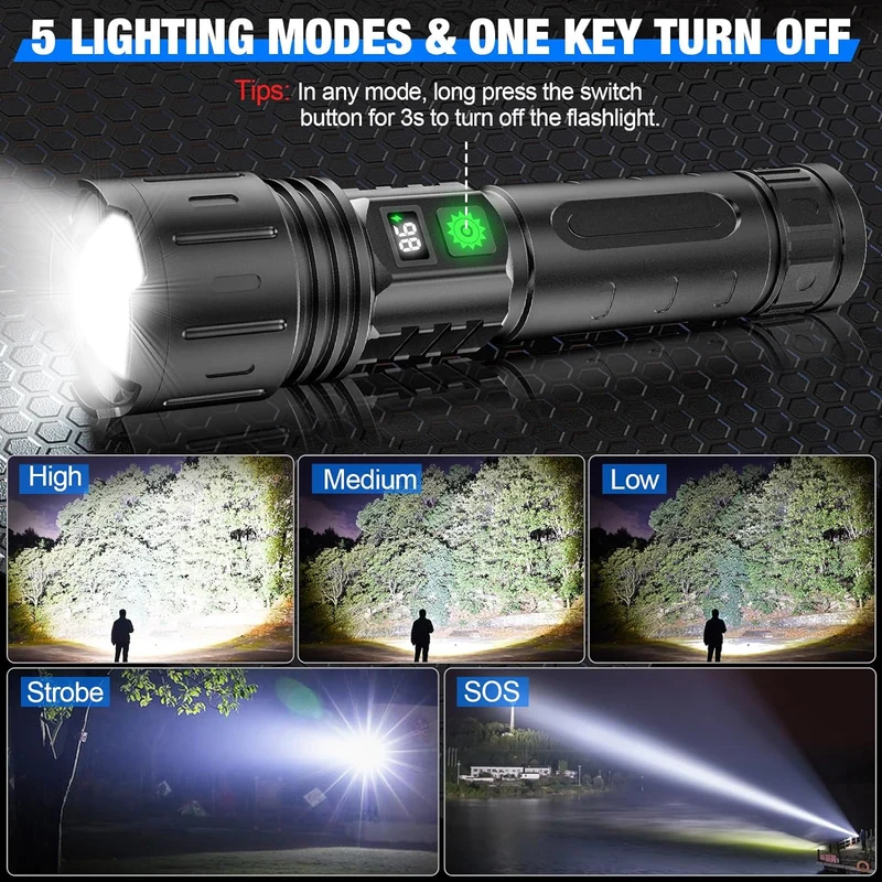 LED-zaklamp – zeer heldere bundel met meerdere lichtstanden