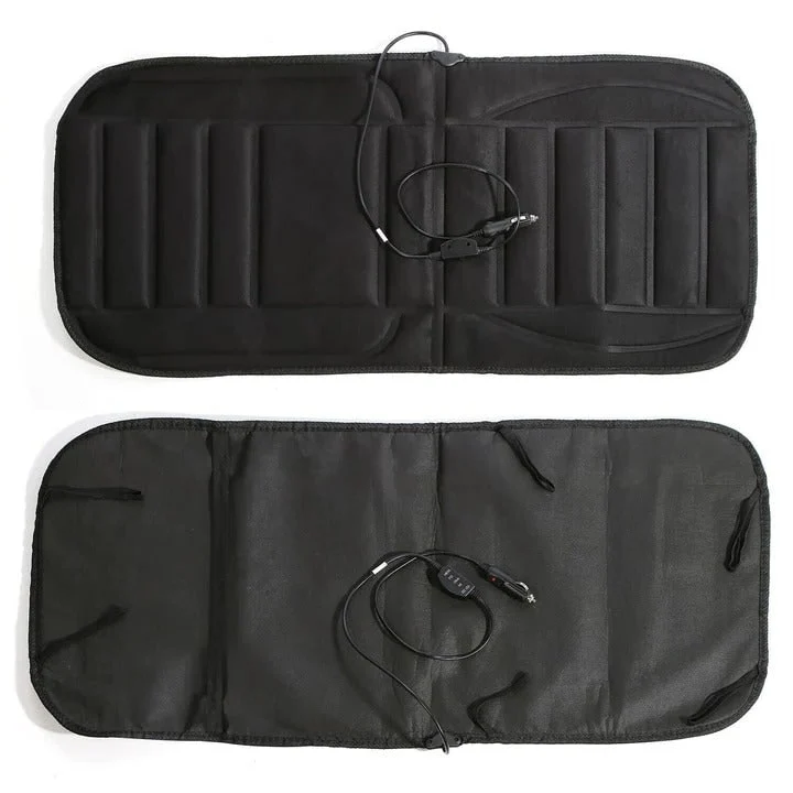 Heated Car Seat Cushion with Quilted Padding Remote Control and 12v Power Adapter