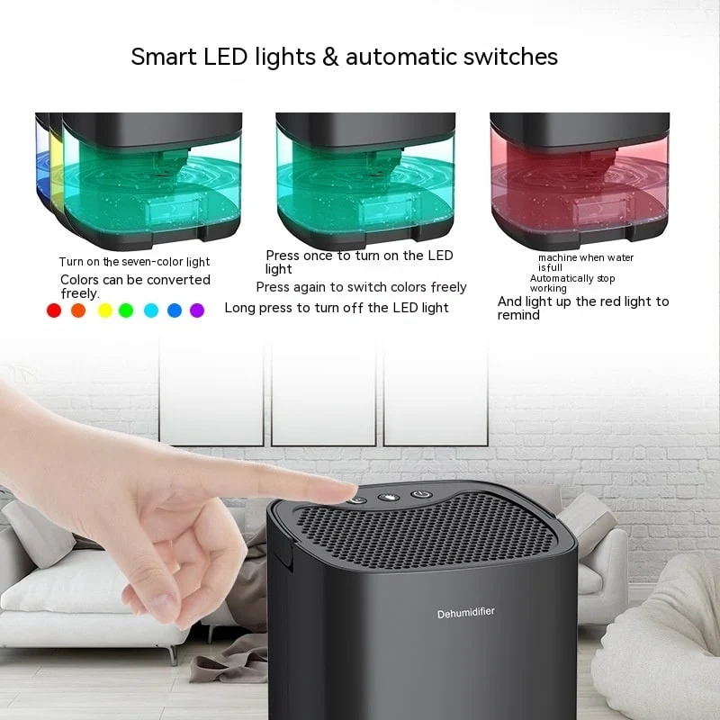 Mini Air Dehumidifier for Home with Water Tank, Compact Compressor Dehumidification