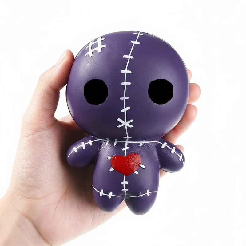 Halloween Stress-Relief Fidget Toy for Adults and Children, Voodoo Doll Squishy for Squeezing