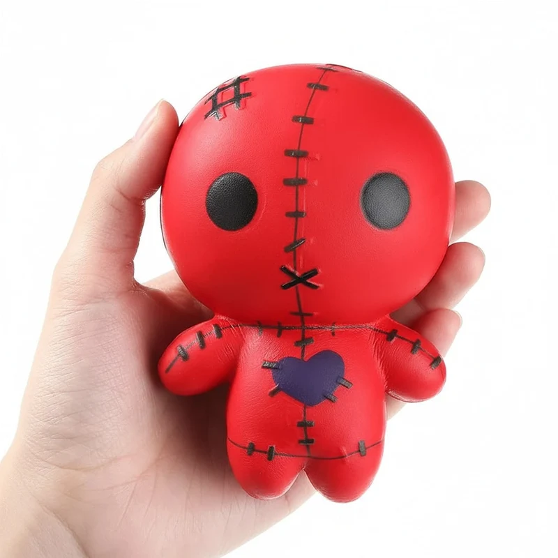 Halloween Stress-Relief Fidget Toy for Adults and Children, Voodoo Doll Squishy for Squeezing