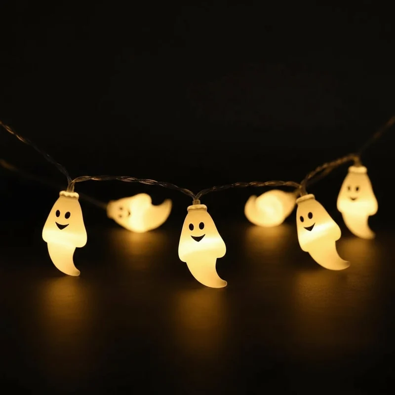Halloween LED Ghost String Lights for Indoor and Garden Decoration, 150cm