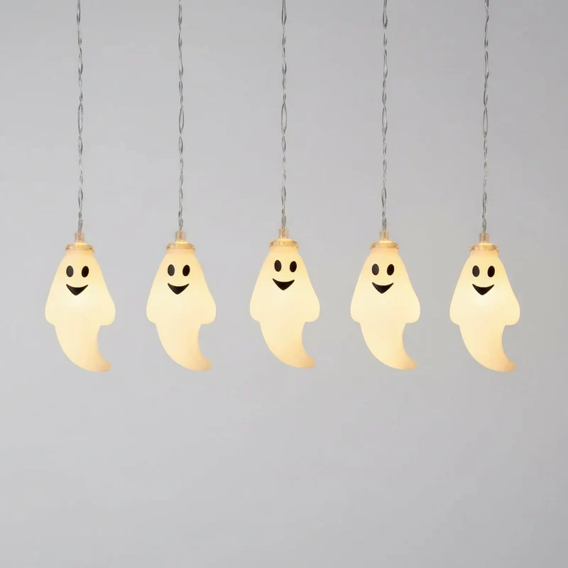 Halloween LED Ghost String Lights for Indoor and Garden Decoration, 150cm