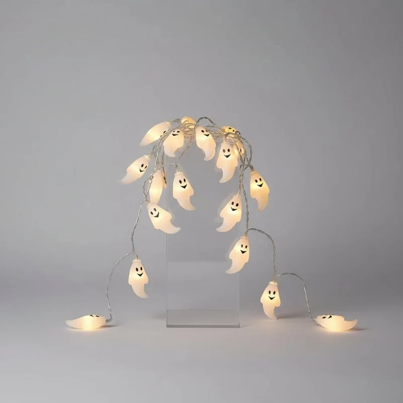Halloween LED Ghost String Lights for Indoor and Garden Decoration, 150cm