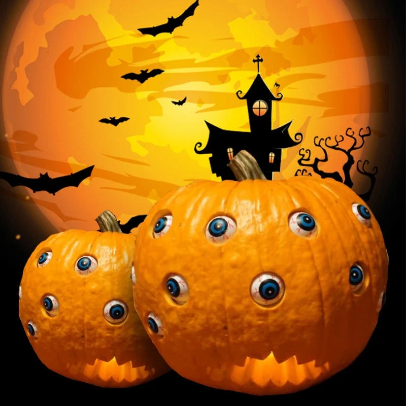 Halloween Pumpkin for a Party with a Scary Animated Moving Eyes and Jagged Mouth, Halloween Edition