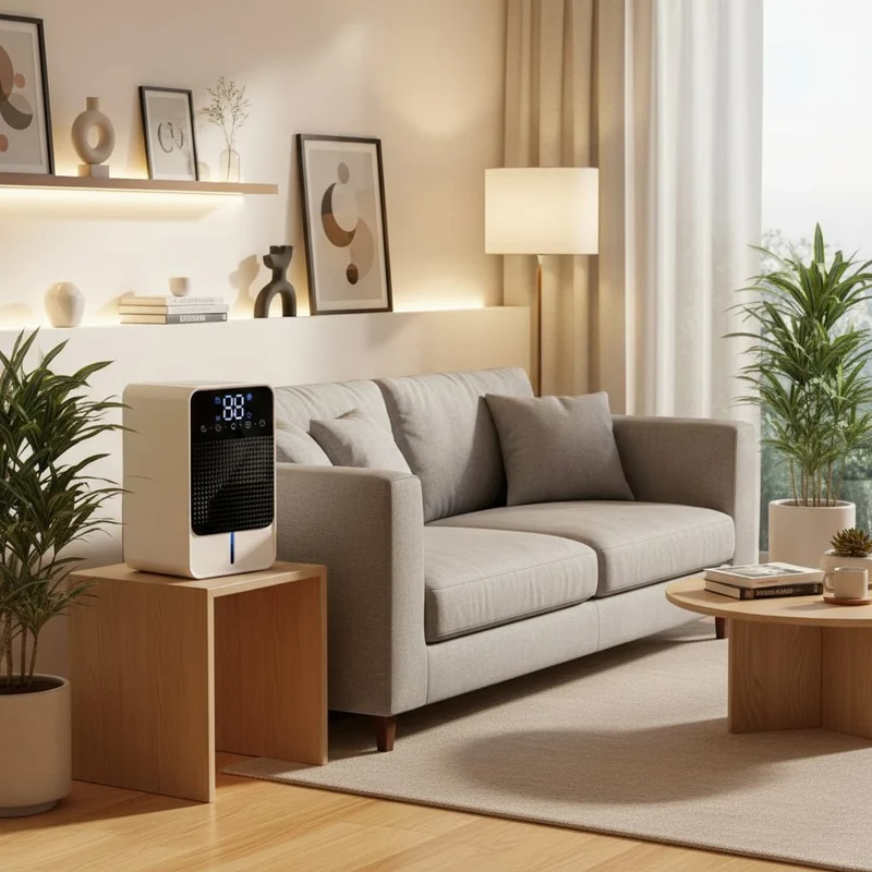 Portable Mini Dehumidifier with LED Touch Panel and 1500ml Tank for Bedroom