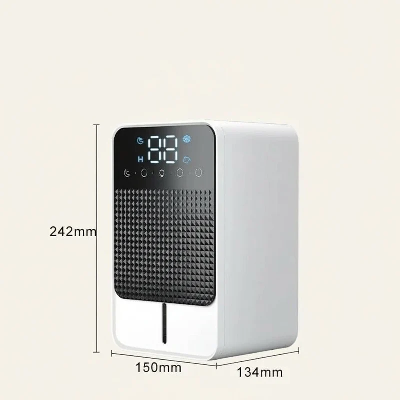 Portable Mini Dehumidifier with LED Touch Panel and 1500ml Tank for Bedroom