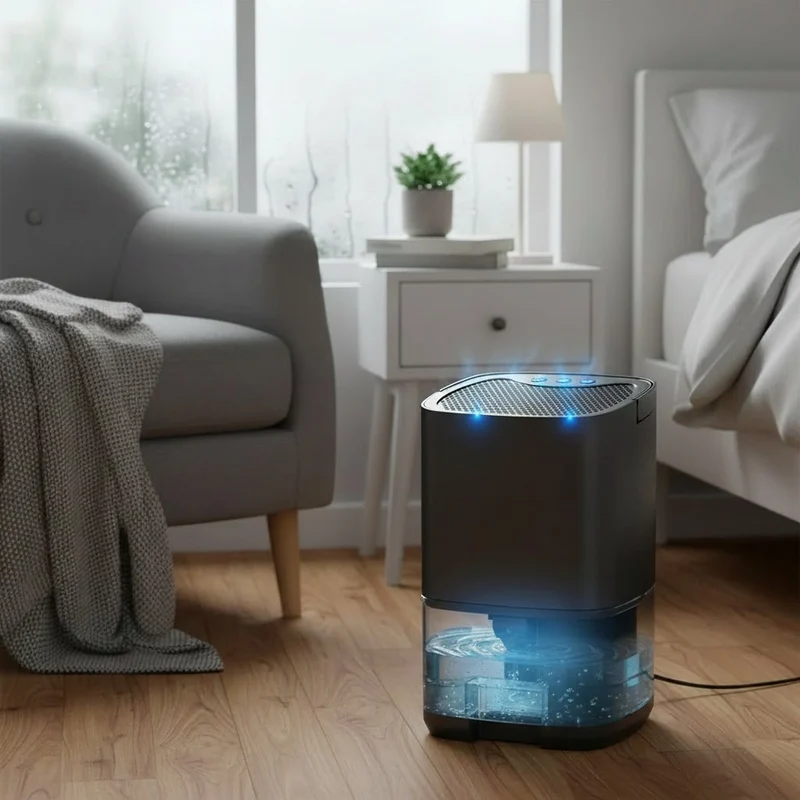 Portable Mini Dehumidifier with Transparent Tank for Bathroom and Bedroom