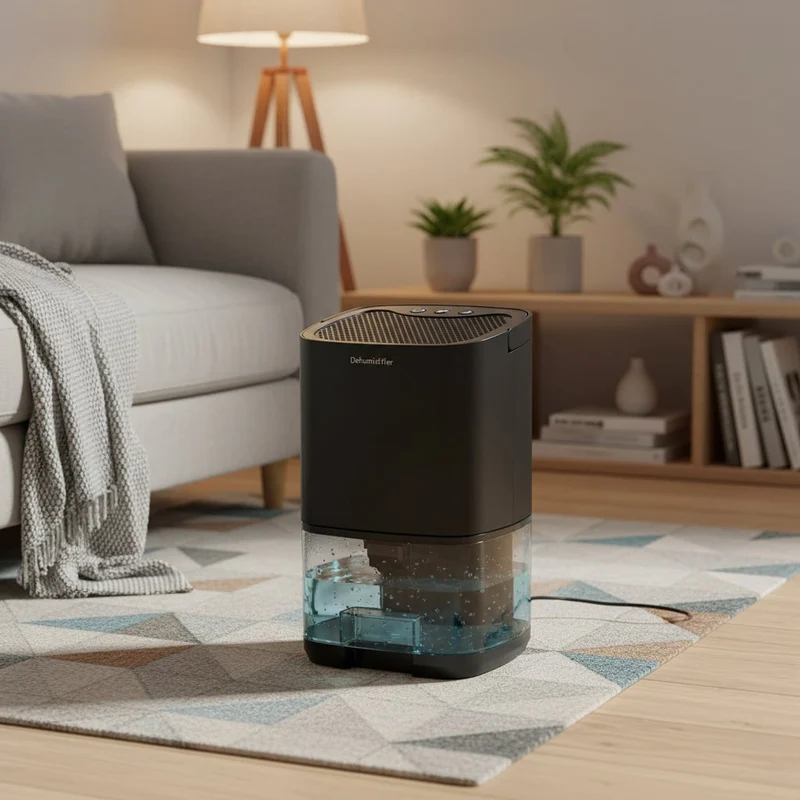 Portable Mini Dehumidifier with Transparent Tank for Bathroom and Bedroom