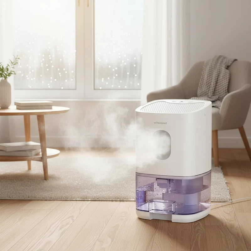 Portable Mini Dehumidifier with Transparent Tank for Bathroom and Bedroom