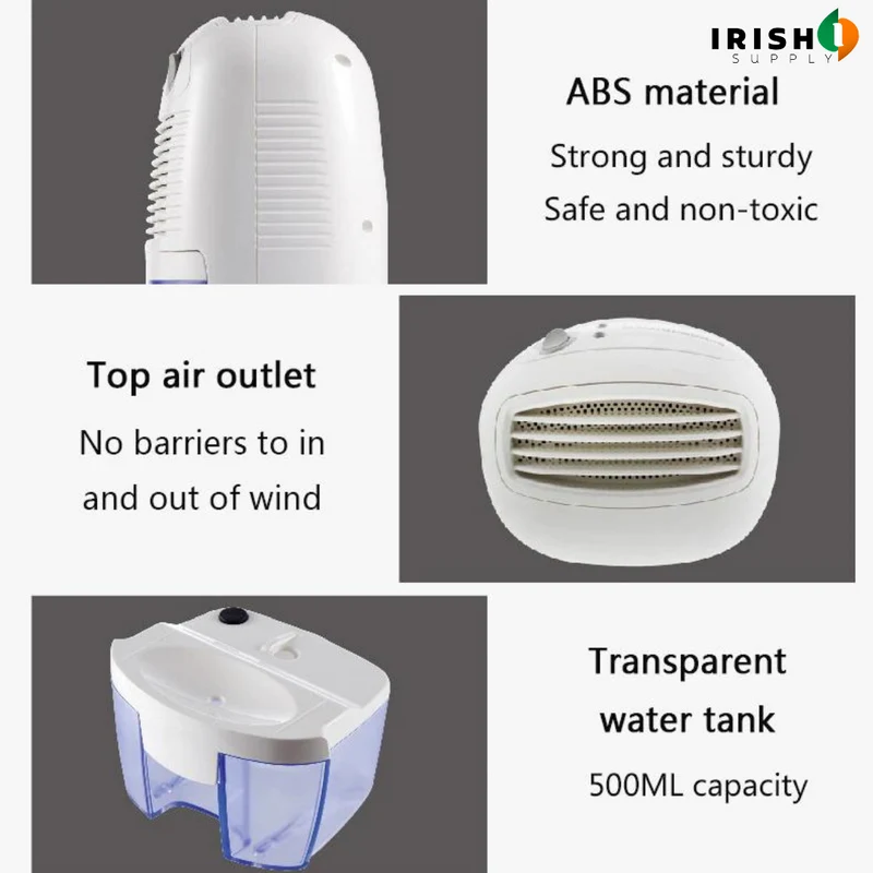 Portable Mini Dehumidifier with 500ml Water Tank for Home Moisture Removal