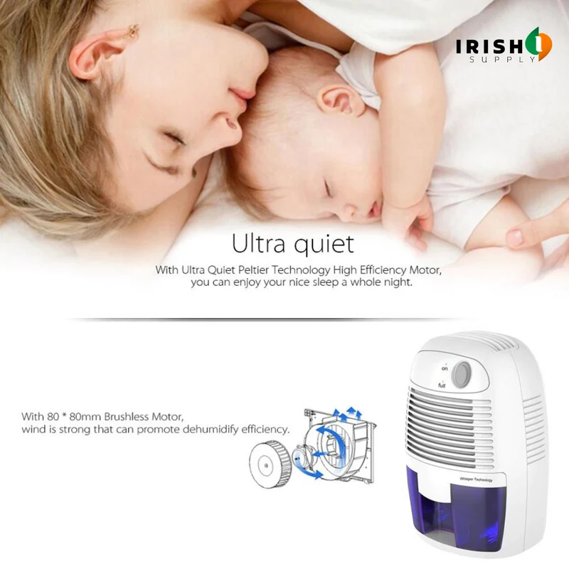 Portable Mini Dehumidifier with 500ml Water Tank for Home Moisture Removal