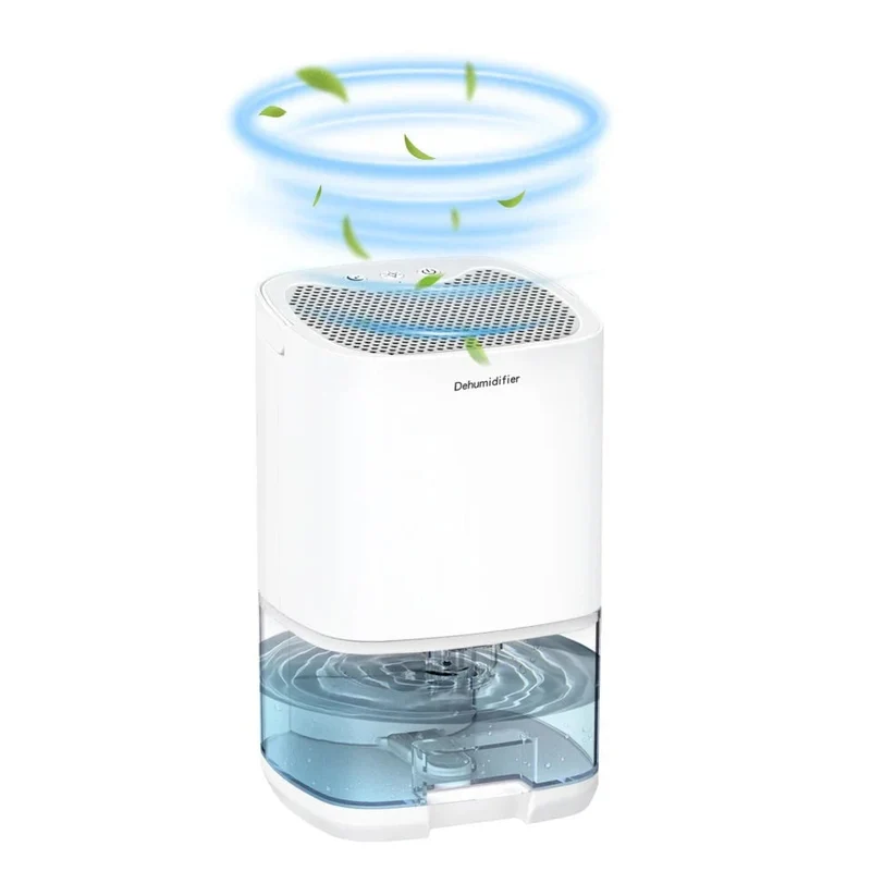 Small Dehumidifier for Bathroom with Portable Design 1000ml Transparent Tank and LED Night Light