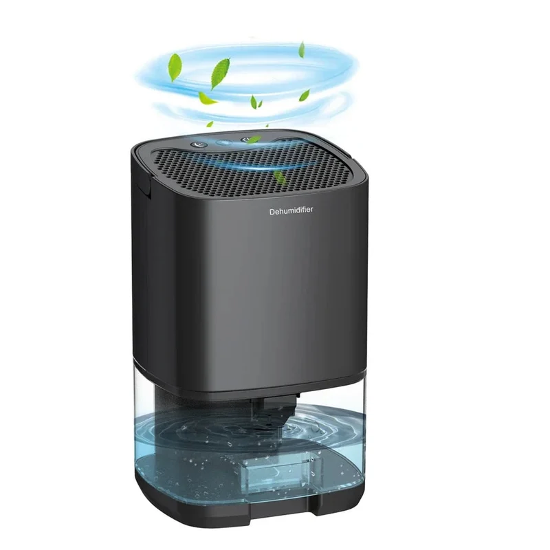 Small Dehumidifier for Bathroom with Portable Design 1000ml Transparent Tank and LED Night Light