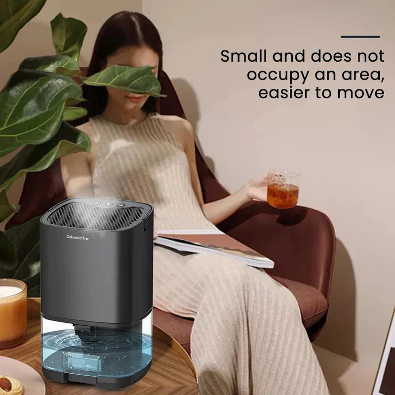 Small Dehumidifier for Bathroom with Portable Design 1000ml Transparent Tank and LED Night Light