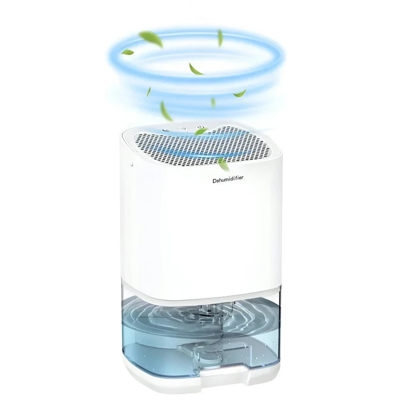 Basement Crawl Space Dehumidifier with Portable Compact Design and Transparent Water Tank