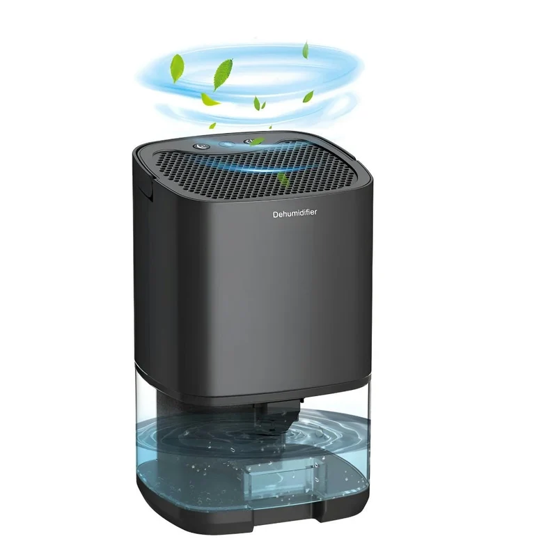 Basement Crawl Space Dehumidifier with Portable Compact Design and Transparent Water Tank