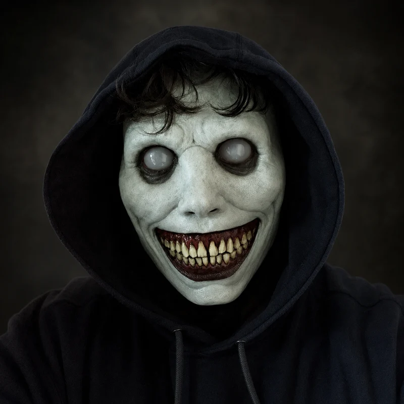 Scary Halloween Mask with Sharp Teeth and Wrinkled Latex for Creepy Costume Parties