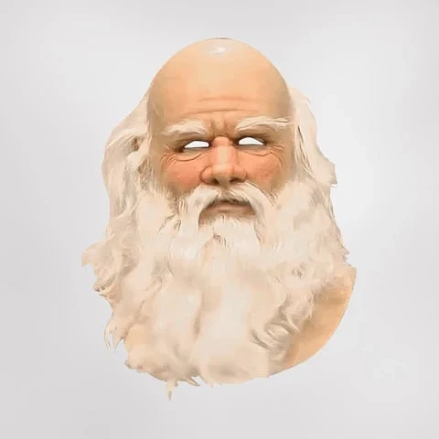 Realistic Santa Claus Mask with Long White Beard and Latex Full Head Coverage