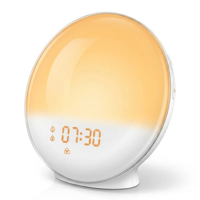 Wake-uplicht wekker – zonsopgang, dubbel alarm en FM-radio